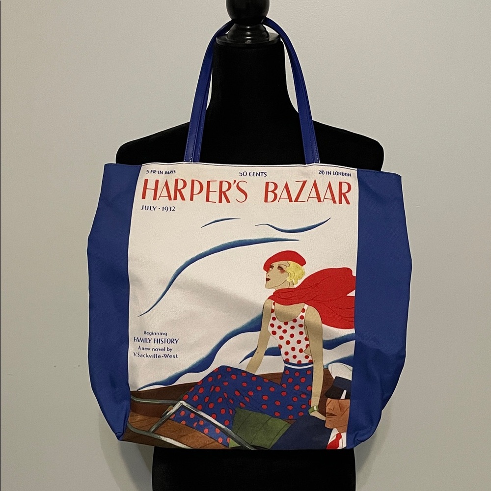 Estee Lauder Harper's Bazaar Blue and White Tote